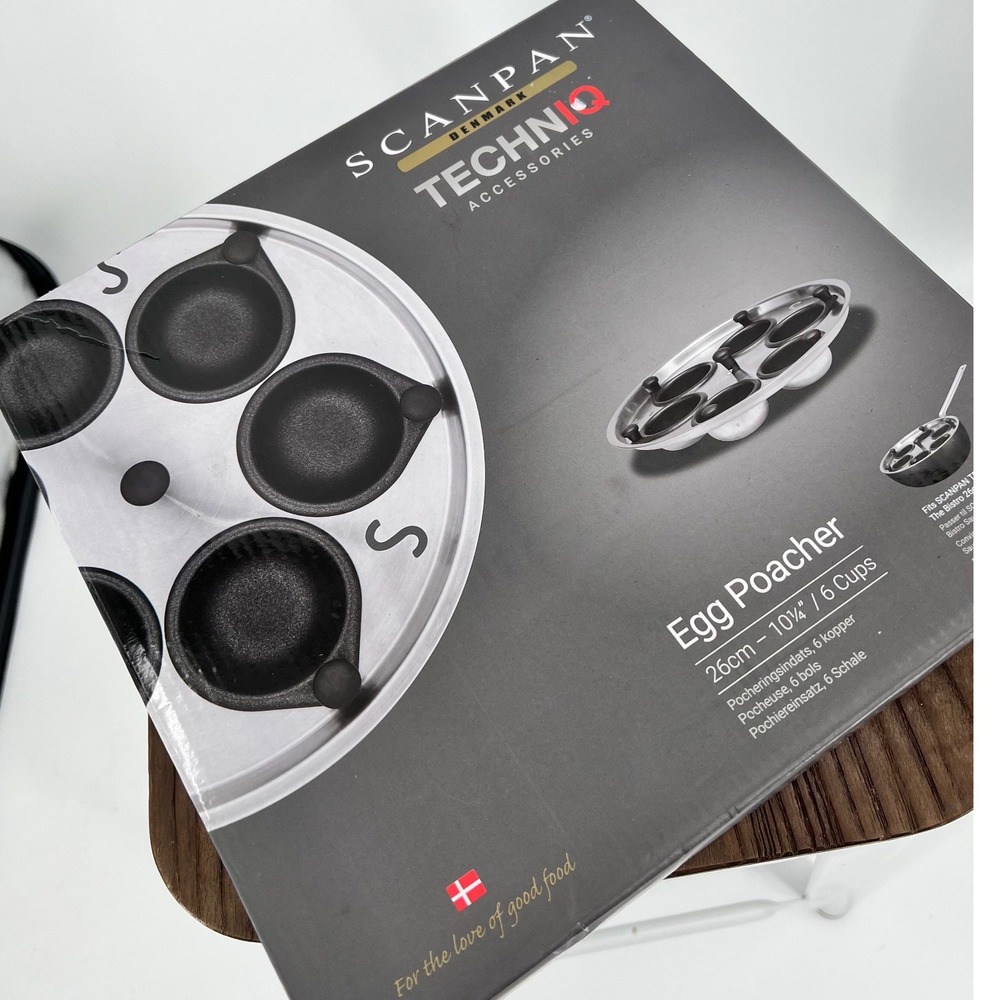 Scanpan TechnIQ 6 Cup Egg Poacher Insert 26cm 10.25in Stainless Steel NIB